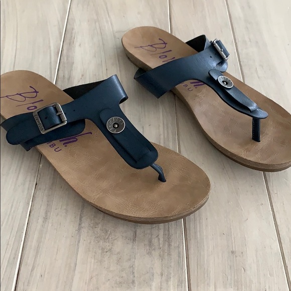 Blowfish Shoes | Navy Blowfish Malibu Slip On Sandals | Poshmark